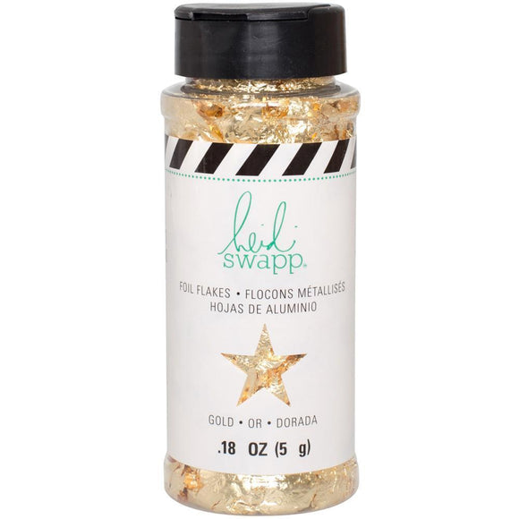 Scrapbooking  Heidi Swapp Foil Flakes 3 Ounces/Jar Gold Paper Collections 12x12