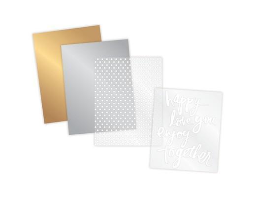 Scrapbooking  Heidi Swapp Foil Rub On Kit - Happy Paper Collections 12x12