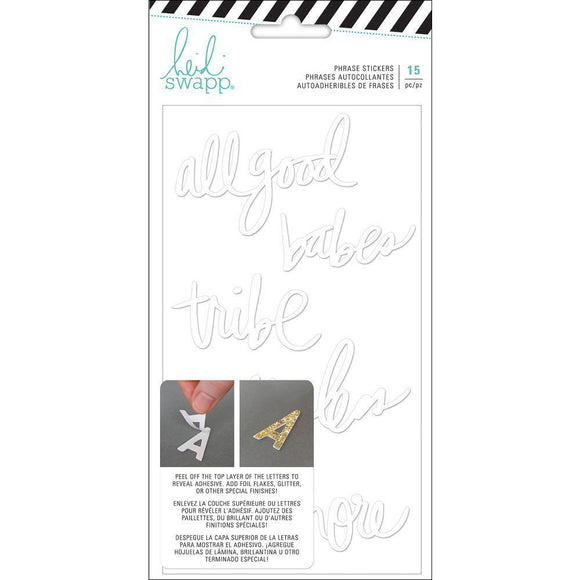 Scrapbooking  Heidi Swapp Hawthorne Double-Sided Foam Stickers 3/Pkg Words Paper Collections 12x12
