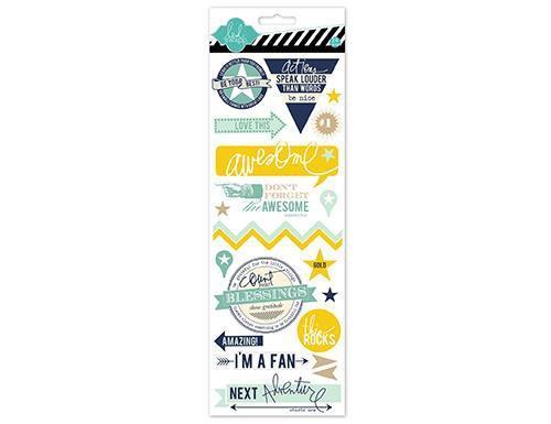 Scrapbooking  Heidi Swapp Hello Today Awesome Chipboard Stickers Paper Collections 12x12
