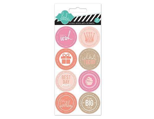 Scrapbooking  Heidi Swapp Hello Today Circle Stickers the Big Day Paper Collections 12x12