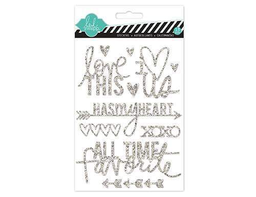 Scrapbooking  Heidi Swapp Hello Today Silver Glitter Stickers Paper Collections 12x12