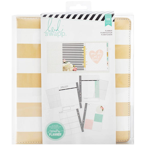 Scrapbooking  Heidi Swapp Large Memory Planner Gold Foil Stripes Paper Collections 12x12