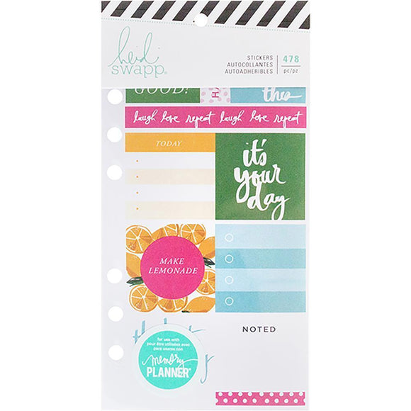 Scrapbooking  Heidi Swapp Memory Planner Cardstock Stickers Fresh Start, Playful Paper Collections 12x12