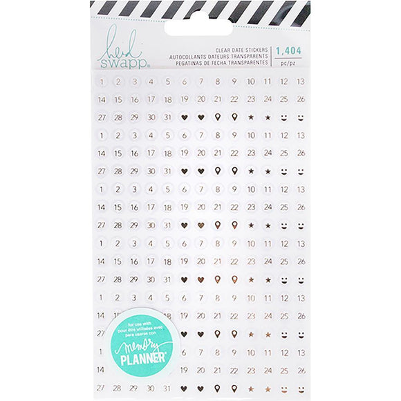 Scrapbooking  Heidi Swapp Memory Planner Clear Stickers Fresh Start, Date Paper Collections 12x12