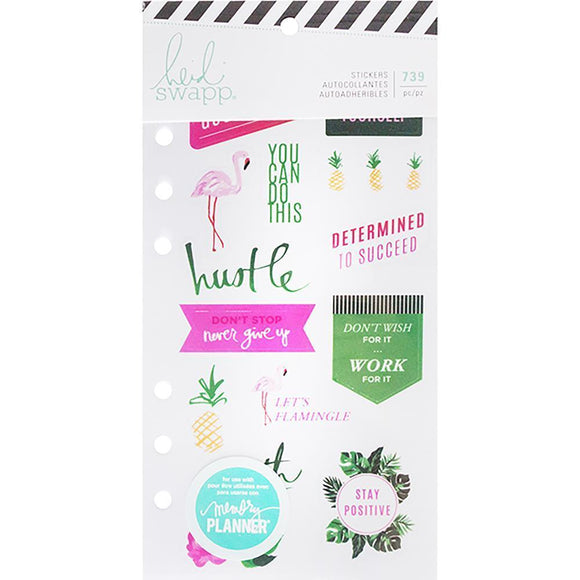 Scrapbooking  Heidi Swapp Memory Planner Clear Stickers Fresh Start, Tropical Paper Collections 12x12