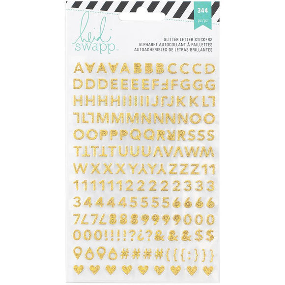 Scrapbooking  Heidi Swapp MP Alpha Glitter Stickers (gold and pink) Paper Collections 12x12
