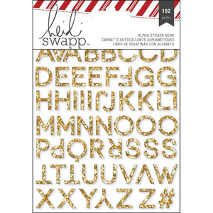Scrapbooking  Heidi Swapp Oh What Fun Alpha Sticker Booklet 3 Sheets Glittered Paper Collections 12x12