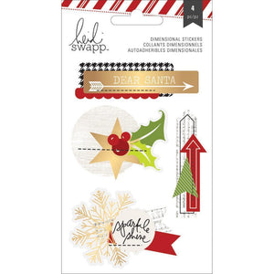 Scrapbooking  Heidi Swapp Oh What Fun Dimensional Stickers 4/Pkg Gold Foiled Acetate Paper Collections 12x12