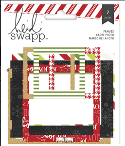 Scrapbooking  Heidi Swapp Oh What Fun Photo Frames 7/Pkg Gold Glittered Paper Collections 12x12