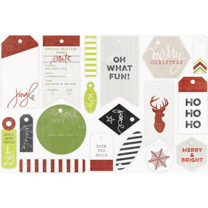 Scrapbooking  Heidi Swapp  Oh What Fun Tags 18/Pkg Glittered Paper Collections 12x12
