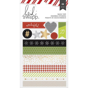 Scrapbooking  Heidi Swapp Oh What Fun Washi Booklet 3 Sheets 46/Pkg Gold & Silver Foiled Paper Collections 12x12