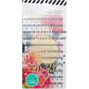 Scrapbooking  Heidi Swapp Personal Memory Planner Dividers 6/Pkg Clear W/Gold Foil & Printed Designs Paper Collections 12x12