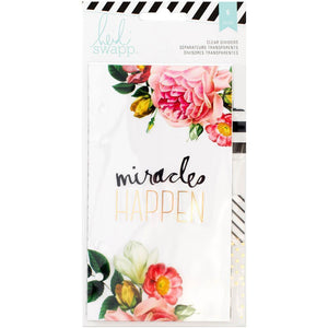 Scrapbooking  Heidi Swapp Personal MP Dividers 6/Pkg Clear W/Printed Design Paper Collections 12x12