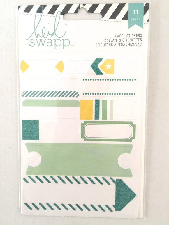 Scrapbooking  Heidi Swapp Sticker Labels - Teal Paper Collections 12x12