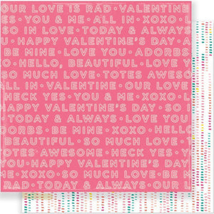 Scrapbooking  Hello Love Two Hearts Paper 12x12 Paper Collections 12x12