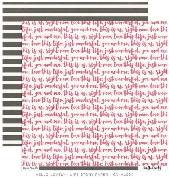 Scrapbooking  Hello Lovely - Life Story Paper 12x12 Paper Collections 12x12