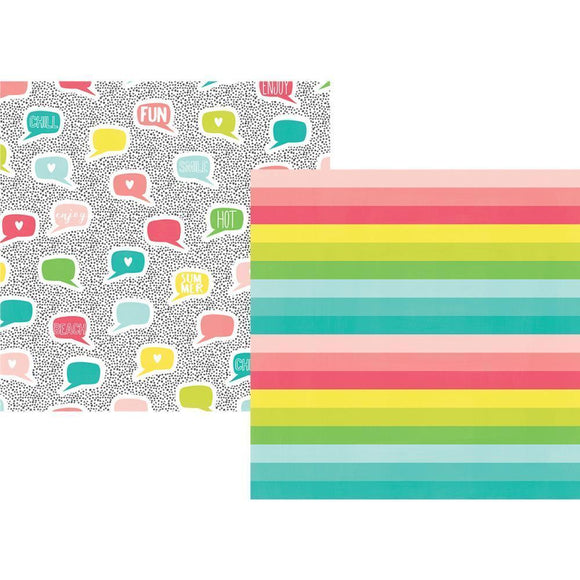 Scrapbooking  Hello Summer Double-Sided Cardstock 12