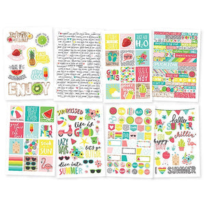 Scrapbooking  Hello Summer Stickers 4"X6" 8/Pkg Paper Collections 12x12