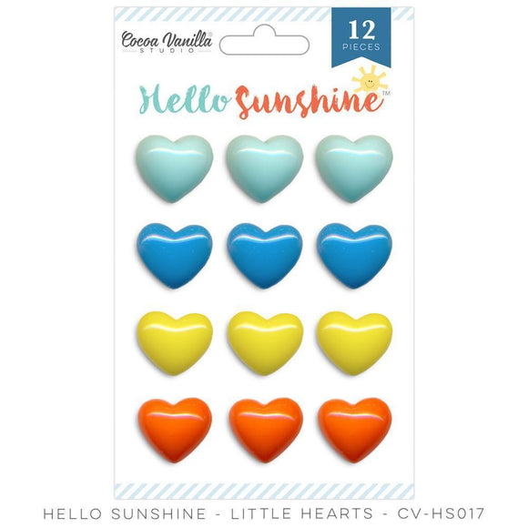 Scrapbooking  Hello Sunshine Resin Hearts 12pk Paper Collections 12x12