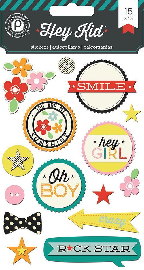 Scrapbooking  Hey Kid Layered Chip Stickers Paper Collections 12x12