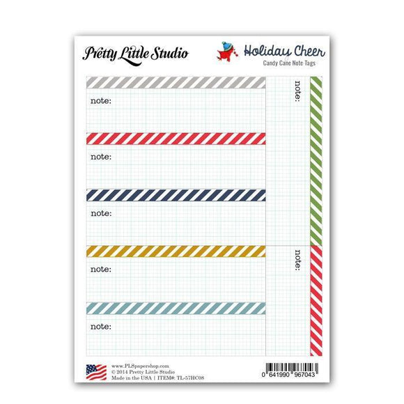Scrapbooking  Holiday Cheer Candy Cane Cutouts Note Tags Paper Collections 12x12