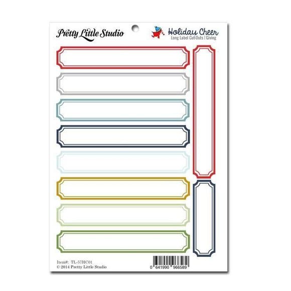 Scrapbooking  Holiday Cheer Festive Cutout Long Label Tags Paper Collections 12x12