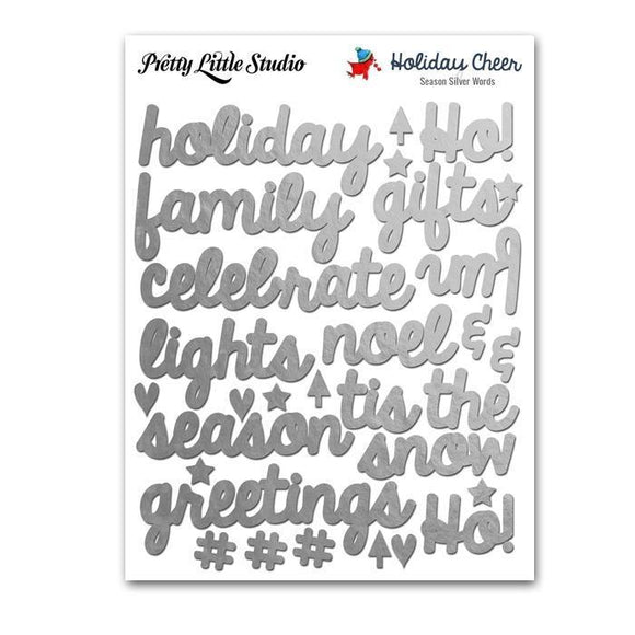 Scrapbooking  Holiday Cheer Silver Season Word Stickers Paper Collections 12x12
