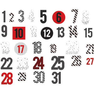 Scrapbooking  HS Minc Christmas Chipboard Numbers 31pk Paper Collections 12x12