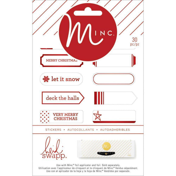 Scrapbooking  HS Minc Christmas Mini Label Stickers 30pk Paper Collections 12x12