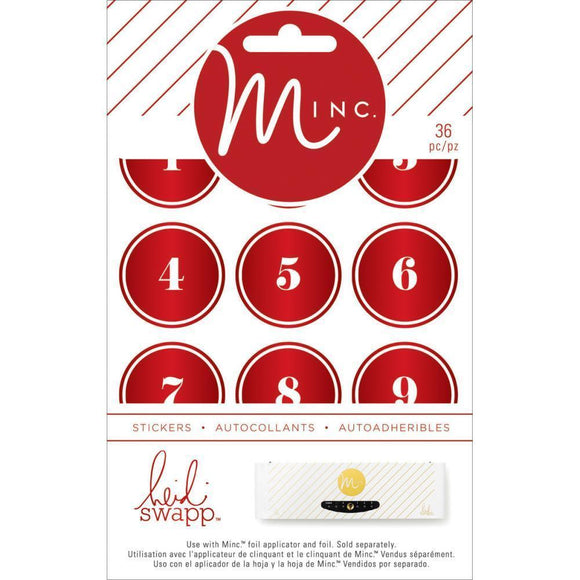 Scrapbooking  HS Minc Christmas Number Stickers 36pk Paper Collections 12x12