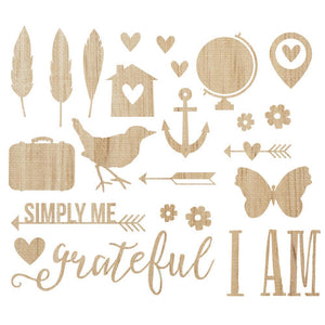 Scrapbooking  I AM Wood Veneers 27pk Paper Collections 12x12