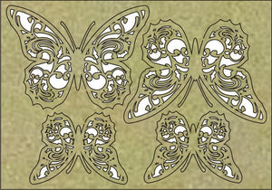 Scrapbooking  Imaginarium 4 Small Butterflies with Cutouts Paper Collections 12x12