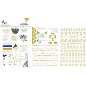 Scrapbooking  Indigo Hills Foiled Stickers 4"X6" 3/Pkg Foiled Words & Icons Paper Collections 12x12