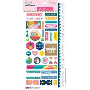 Scrapbooking  Island Escape Cardstock Stickers 6"X12.5" Sticky Mix Paper Collections 12x12