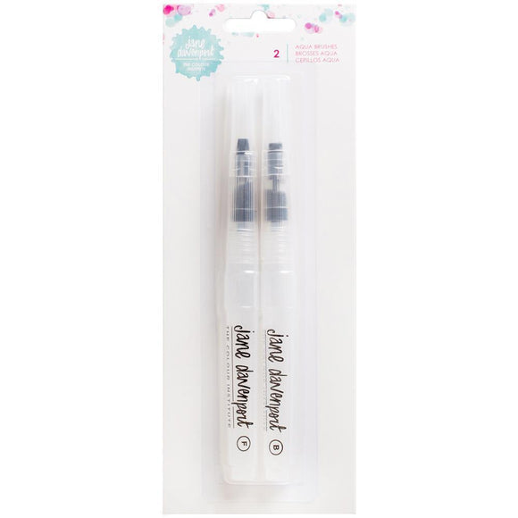 Scrapbooking  Jane Davenport Mixed Media Aqua Brushes 2/Pkg Fine & Broad Tips Paper Collections 12x12