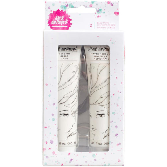 Scrapbooking  Jane Davenport Mixed Media Base Paint Kit Gess-Oh & Matte Medi-Yum, 1.35fl Oz Each Paper Collections 12x12