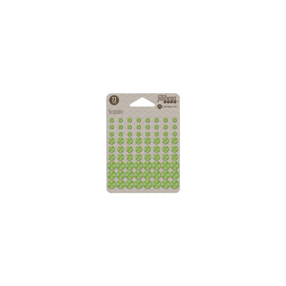 Scrapbooking  Jillibean Soup Green Adhesive Back Sequins 5mm, 8mm And 10mm, 72/Pkg Paper Collections 12x12