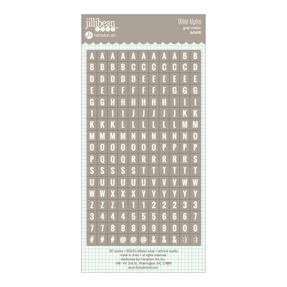 Scrapbooking  Jillibean Soup Mini Cardstock Alphas - Gray Melon Paper Collections 12x12