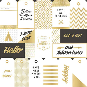 Scrapbooking  Journey Foiled Tags with Gold Cardstock 12 Paper Collections 12x12