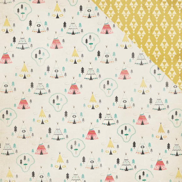 Scrapbooking  Journey Tee Pee Paper 12x12 Paper Collections 12x12