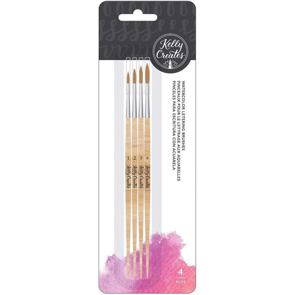 Scrapbooking  Kelly Creates Round Watercolor Round Brush Set 4/Pkg Paper Collections 12x12