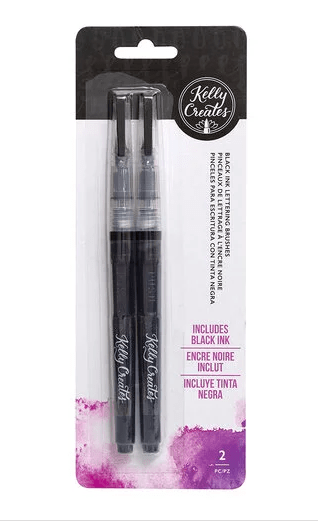 Scrapbooking  Kelly Creates Water Brush Set Fine Point 2/Pkg Black Paper Collections 12x12