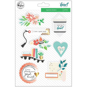Scrapbooking  Let Your Heart Decide Layered Chipboard Stickers 5"X7" W/Foil Paper Collections 12x12