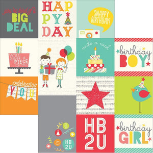 Scrapbooking  Lets Party 4x4 & 4x6 Vertical Journalling Card Paper 12x12 Paper Collections 12x12