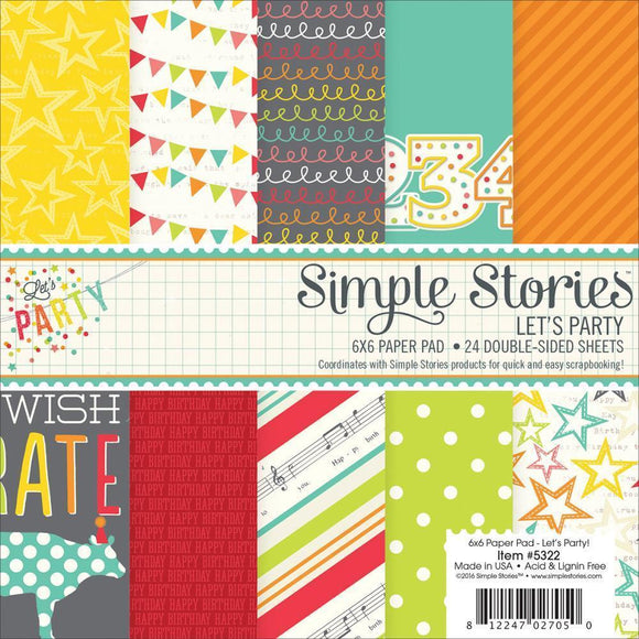 Scrapbooking  Lets Party 6x6 Paper Pad Paper Collections 12x12