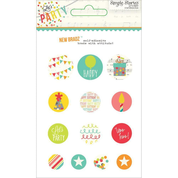 Scrapbooking  Lets Party Adhesive Bradz Paper Collections 12x12