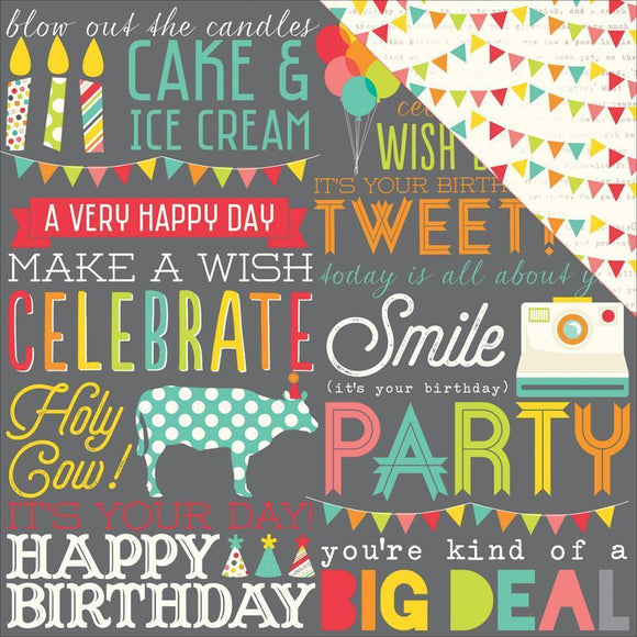 Scrapbooking  Lets Party Hip Hip Hooray Paper 12x12 Paper Collections 12x12