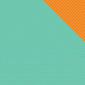 Scrapbooking  Lets Party Teal Streamers /Orange Stripes Paper 12x12 Paper Collections 12x12
