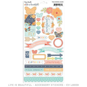 Scrapbooking  Life is Beautiful Accessory Stickers 6x12 Paper Collections 12x12